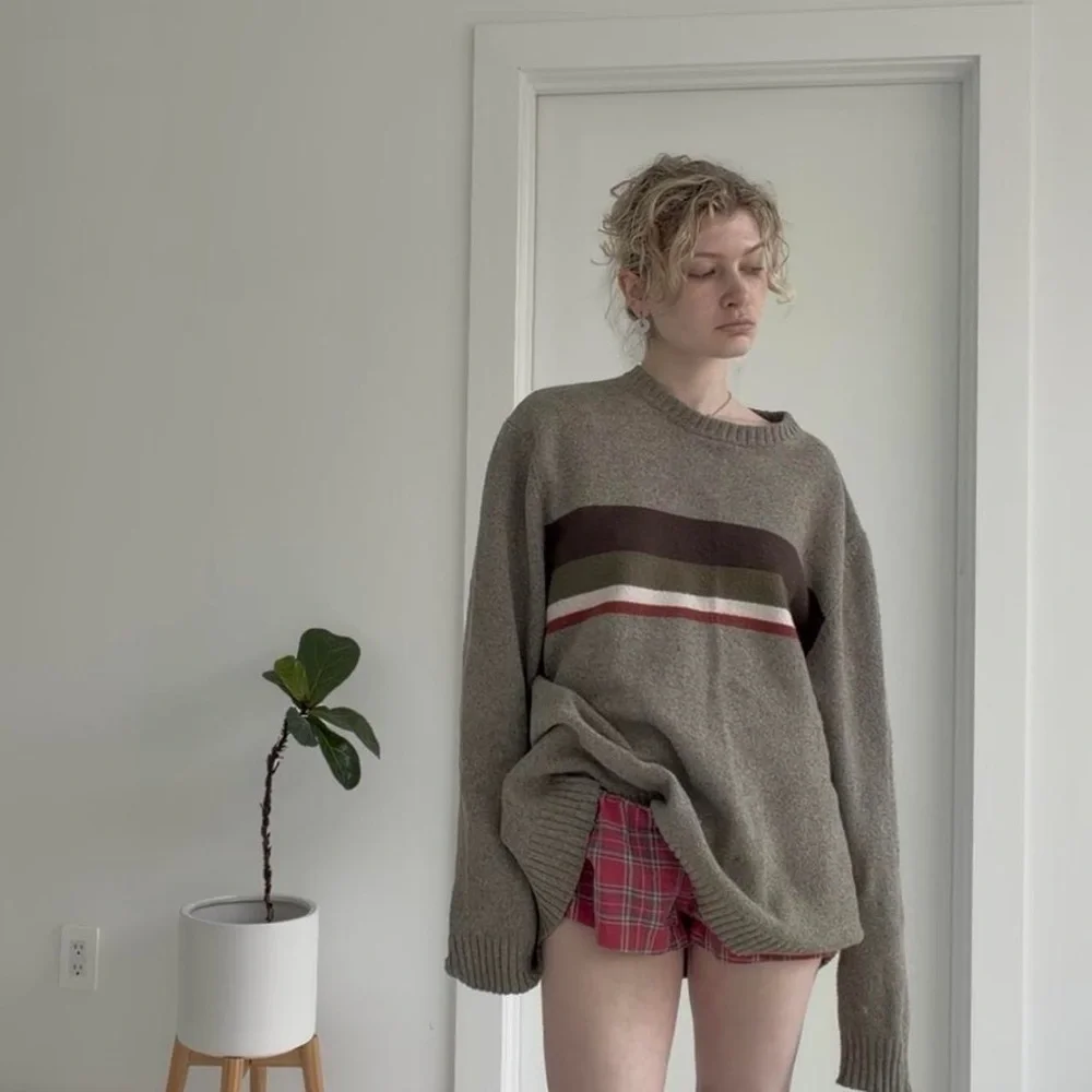 90s stripe green sweater - Picture 6 of 7